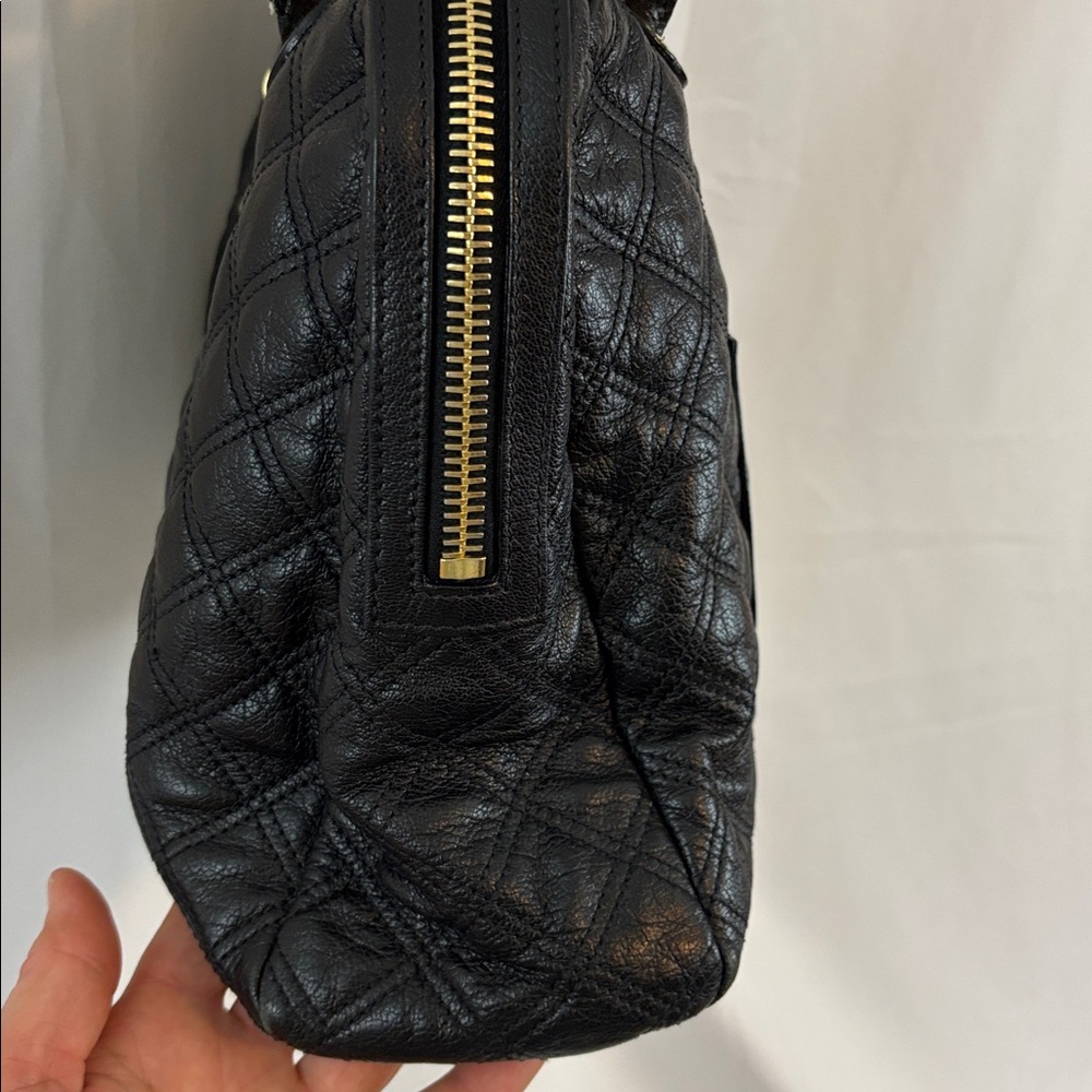 EUC Marc Jacobs Karlie Quilted Goatskin Black Leather Bag with Gold Accents… - Picture 6 of 10